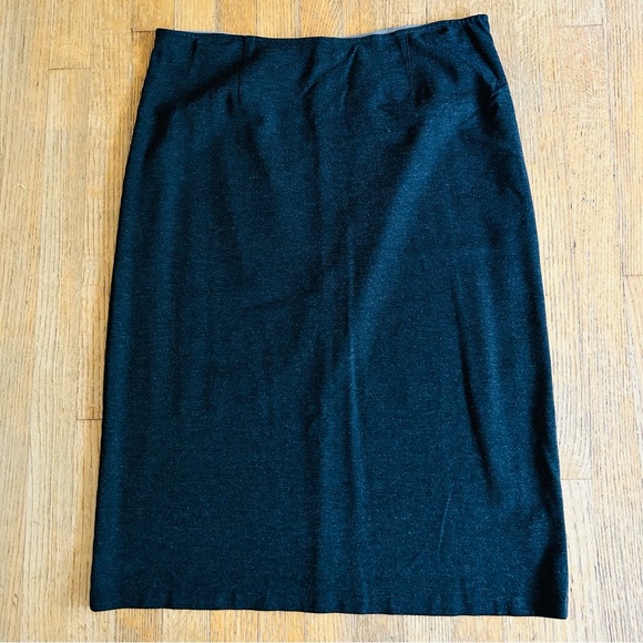 Vocabulary Gray Charcoal Heathered Elastic Waist Stretch Pencil Skirt, size L - Picture 1 of 7
